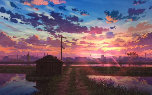 Anime sunset anime sunset HD Desktop Wallpaper | Background Image