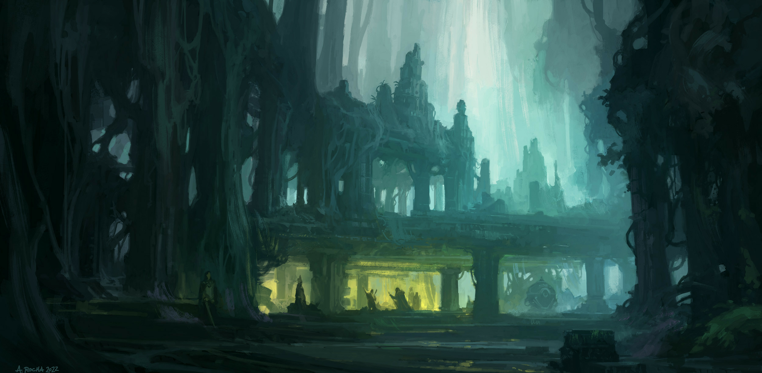 Download Fantasy Ruin HD Wallpaper by Andreas Rocha