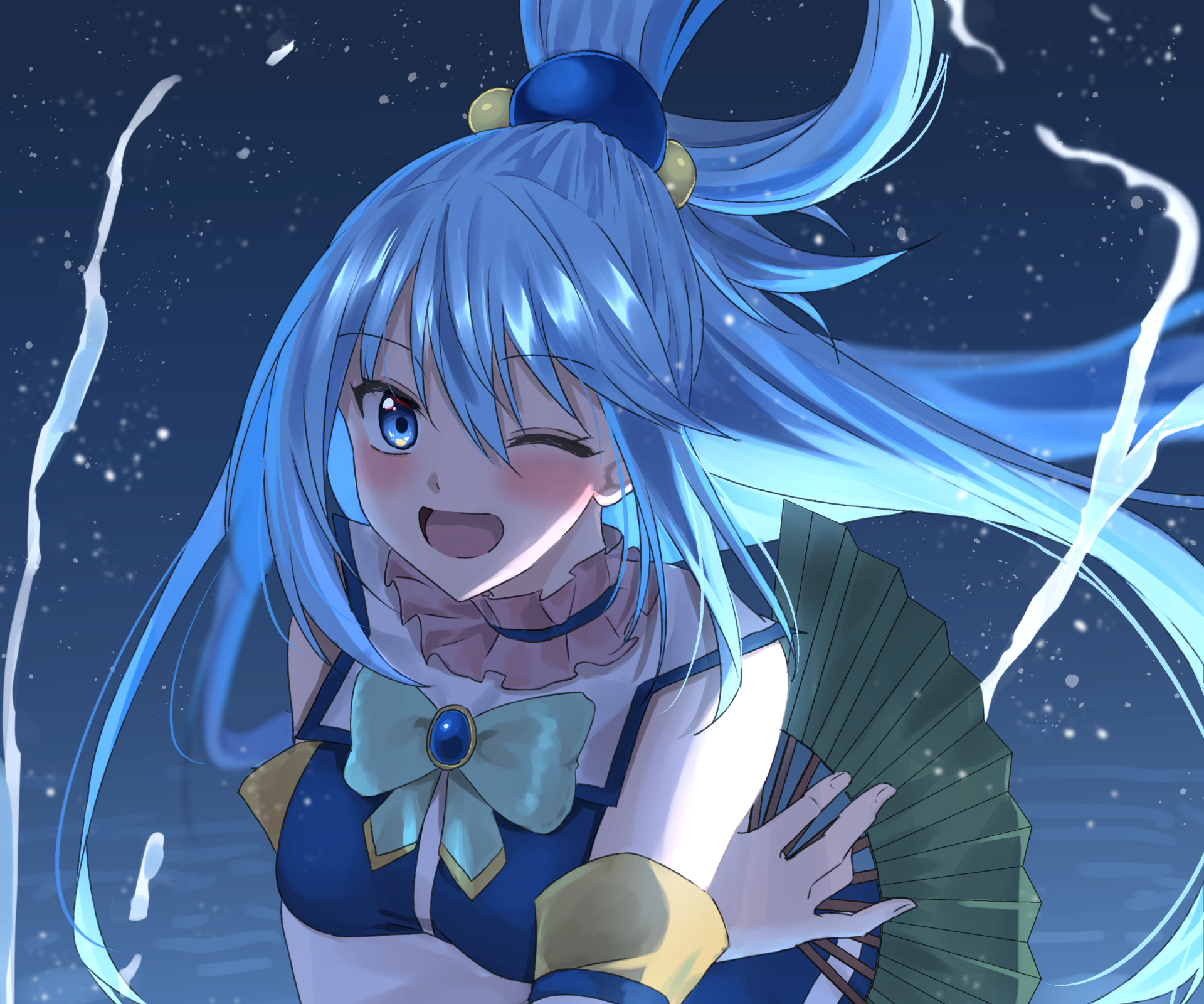 KonoSuba GIF Anime, Anime, blue, cg Artwork, face png