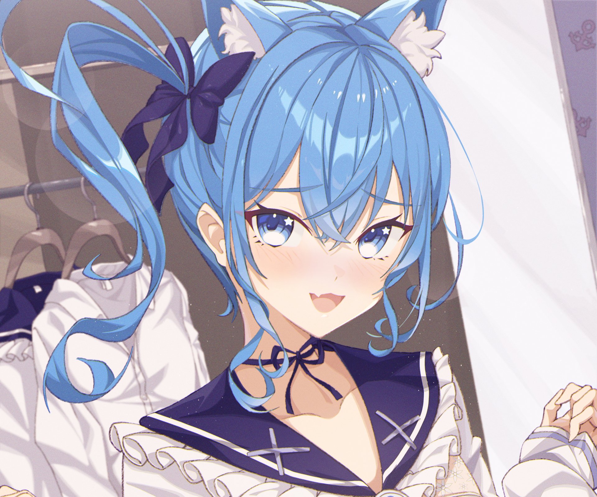 Download Hoshimachi Suisei Hololive Anime Virtual Youtuber HD Wallpaper by Yozora / よぞら