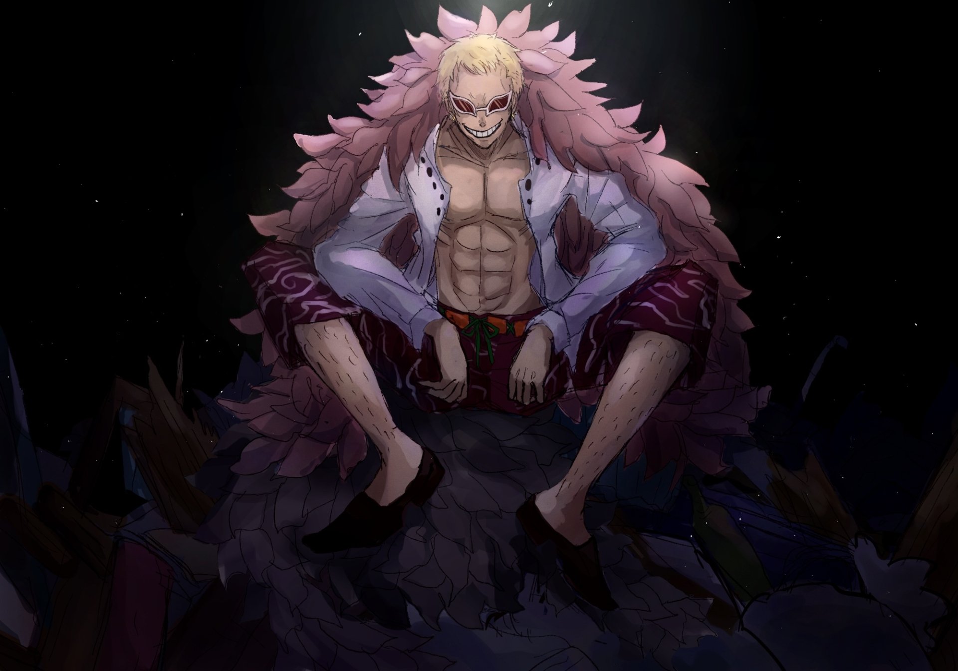 Download Donquixote Doflamingo Anime One Piece HD Wallpaper by ししゃも