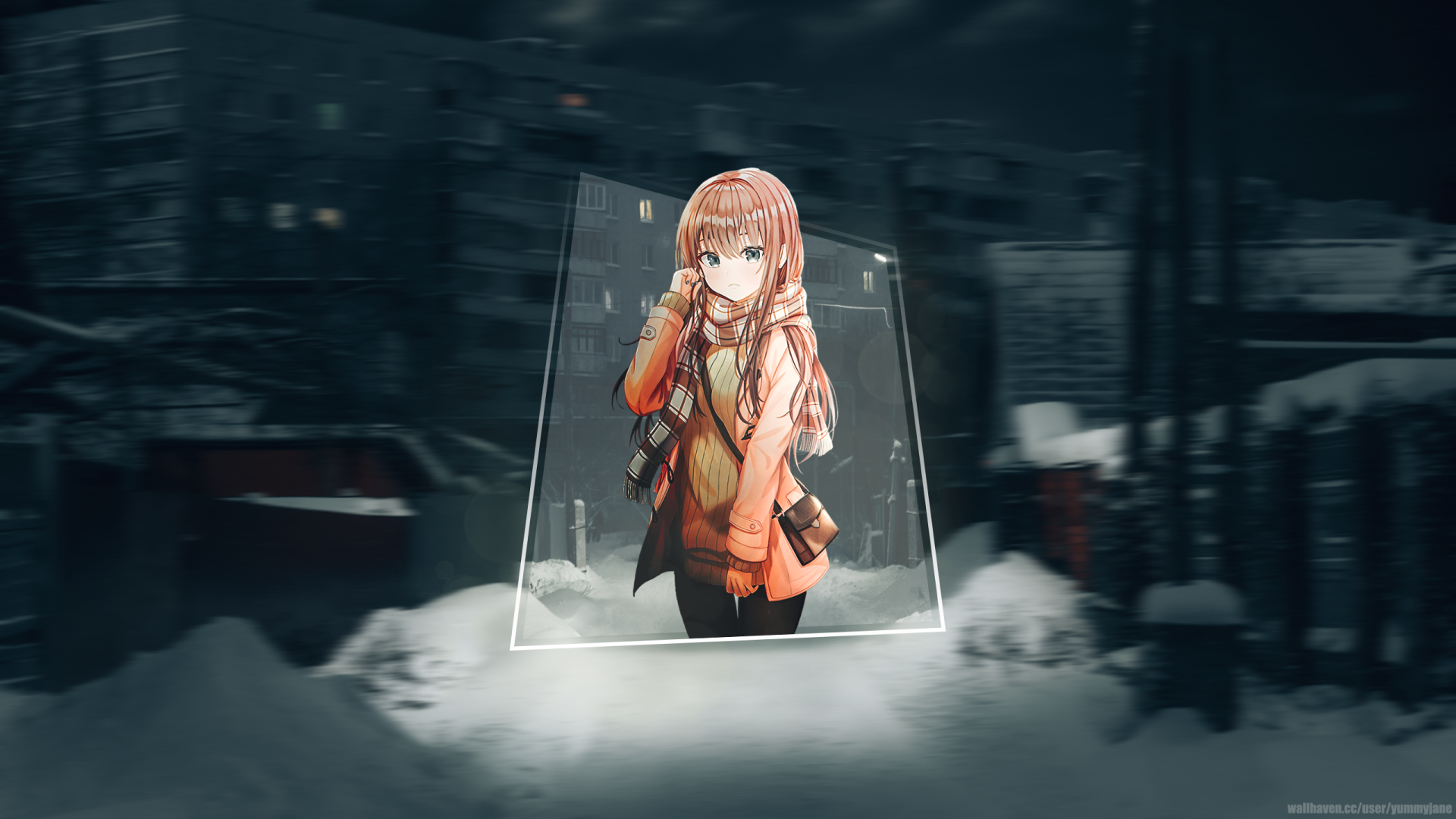 Download Winter Night Picture-in-picture Winter Night HD Wallpaper by yummyjane