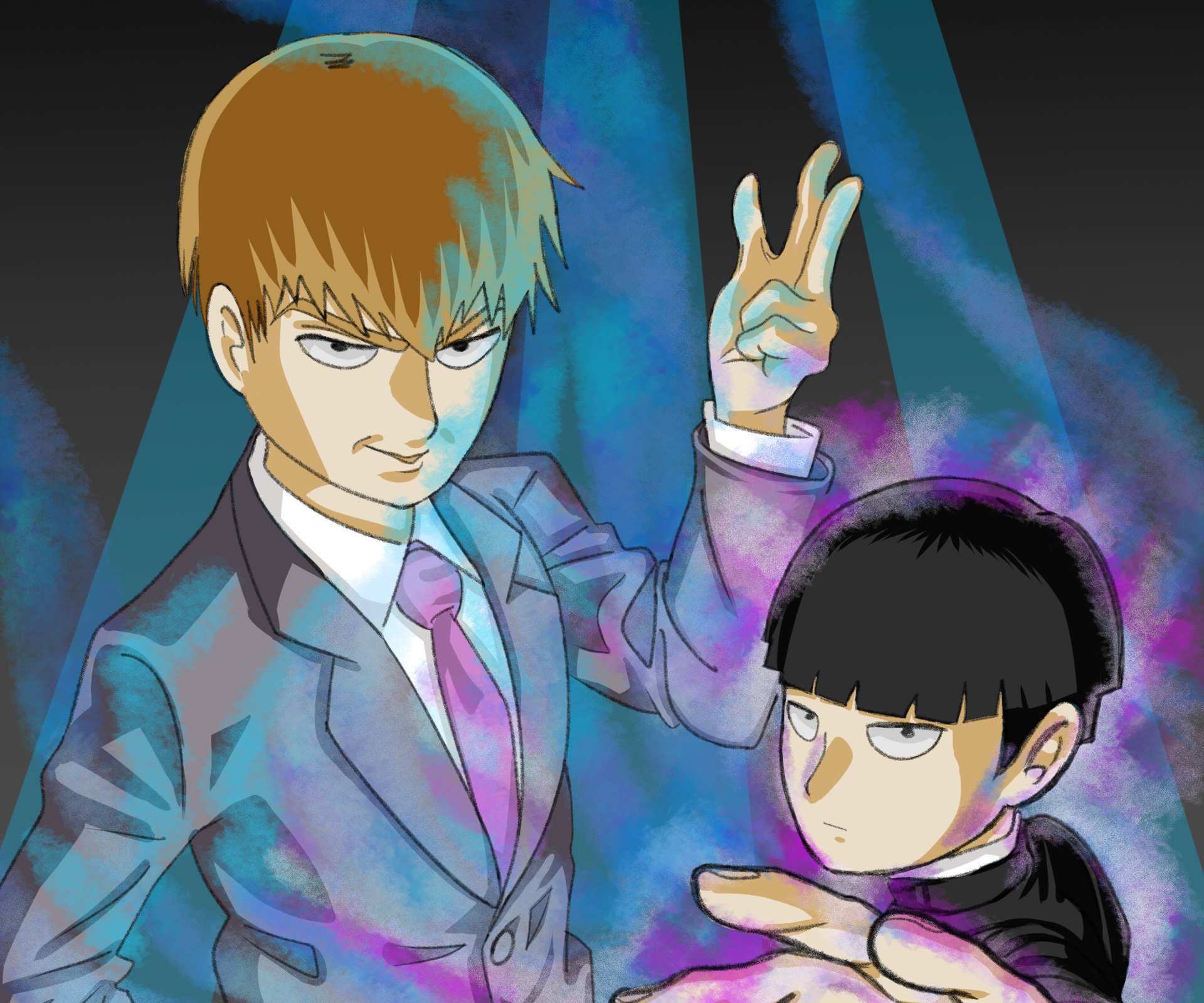 Download Arataka Reigen Shigeo Kageyama Anime Mob Psycho 100 HD Wallpaper by MSJ
