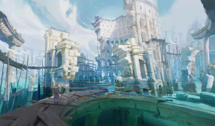 fantasy ruin HD Desktop Wallpaper | Background Image