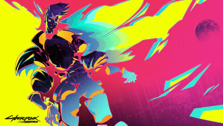 Vibrant HD PC desktop wallpaper featuring David from the anime Cyberpunk: Edgerunners, showcasing dynamic neon colors and striking cyberpunk aesthetics.