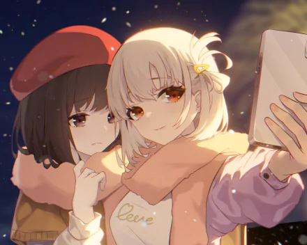 Chisato Nishikigi Takina Inoue Anime Lycoris Recoil HD Desktop Wallpaper | Background Image