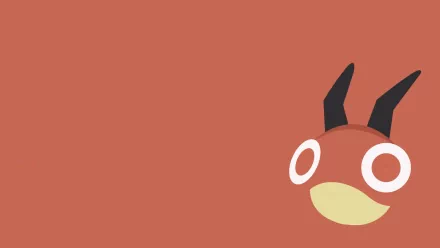 HD PC desktop wallpaper featuring the bug Pokémon Ledyba from the Pokémon anime, set against a solid muted orange background.