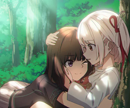 Chisato Nishikigi Takina Inoue Anime Lycoris Recoil HD Desktop Wallpaper | Background Image