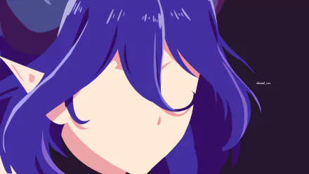 HD anime desktop wallpaper featuring Vermeil from Kinsou no Vermeil, showcasing her iconic long purple hair and gold-themed design in a stylized illustration.