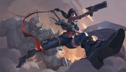 Sion (League Of Legends) Samira (League of Legends) video game League Of Legends HD Desktop Wallpaper | Background Image