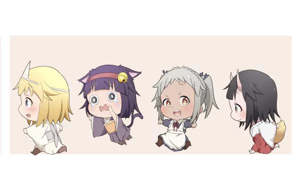 Miko-chan (Miss Shachiku and the Little Baby Ghost) Lily (Miss Shachiku and the Little Baby Ghost) Yuurei-chan (Miss Shachiku and the Little Baby Ghost) Myako (Miss Shachiku and the Little Baby Ghost) Anime Miss Shachiku and the Little Baby Ghost HD Desktop Wallpaper | Background Image