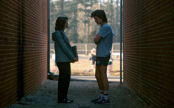 Natalia Dyer Nancy Wheeler Steve Harrington Joe Keery TV Show Stranger Things HD Desktop Wallpaper | Background Image