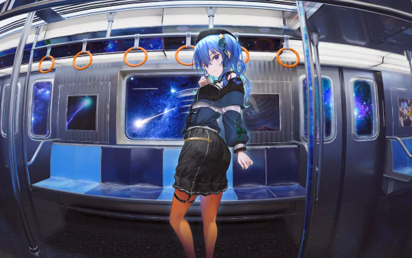 hololive Hoshimachi Suisei Anime Virtual Youtuber HD Desktop Wallpaper | Background Image