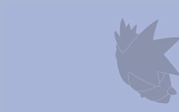 HD PC desktop wallpaper featuring a stylized silhouette of Pupitar from the Pokémon anime against a soft blue background.