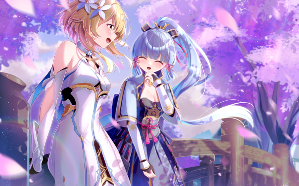 Video Game Genshin Impact Kamisato Ayaka Lumine HD Wallpaper | Background Image