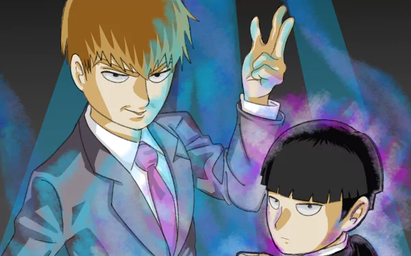 Arataka Reigen Shigeo Kageyama Anime Mob Psycho 100 HD Desktop Wallpaper | Background Image