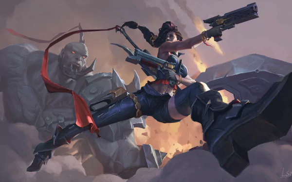 Sion (League Of Legends) Samira (League of Legends) video game League Of Legends HD Desktop Wallpaper | Background Image