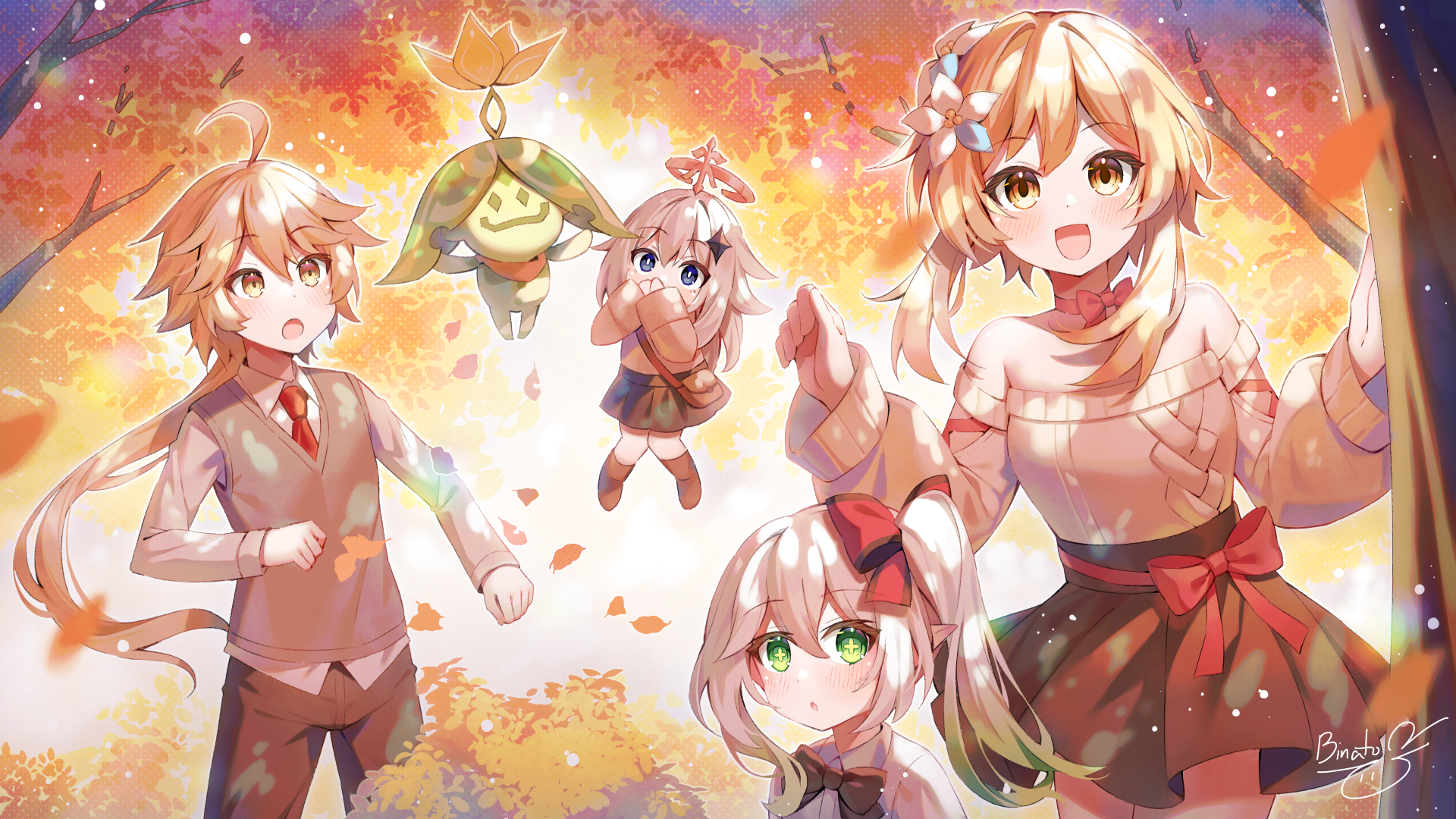 Download Aether (Genshin Impact) Lumine (Genshin Impact) Aranara Video Game Genshin Impact 4k Ultra HD Wallpaper