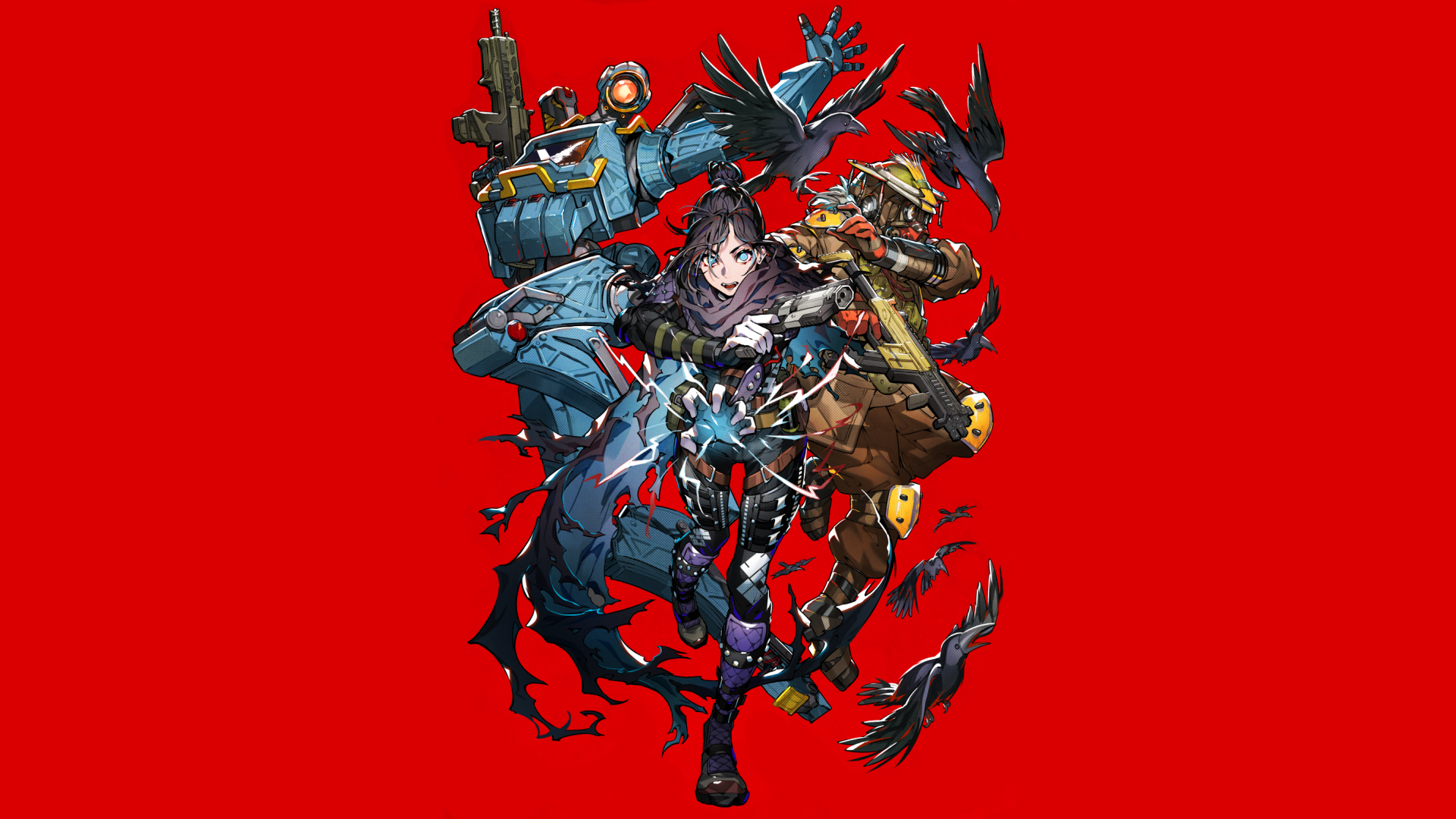 Download Pathfinder (Apex Legends) Bloodhound (Apex Legends) Wraith (Apex Legends) Video Game Apex Legends HD Wallpaper by Mika Pikazo