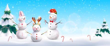 artistic snowman HD Desktop Wallpaper | Background Image