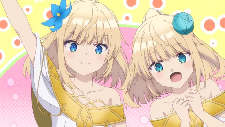 HD anime wallpaper featuring Runa and Sora from Beast Tamer, showcasing their bright expressions and detailed design in a colorful background.