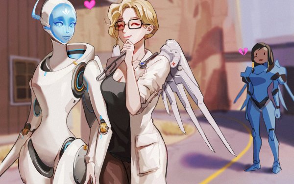 Video Game Overwatch Echo Mercy HD Wallpaper | Background Image