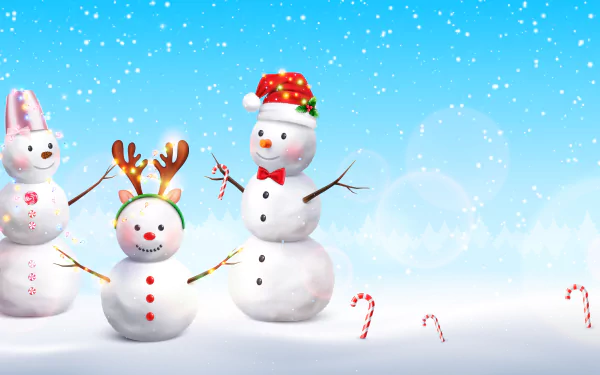 artistic snowman HD Desktop Wallpaper | Background Image