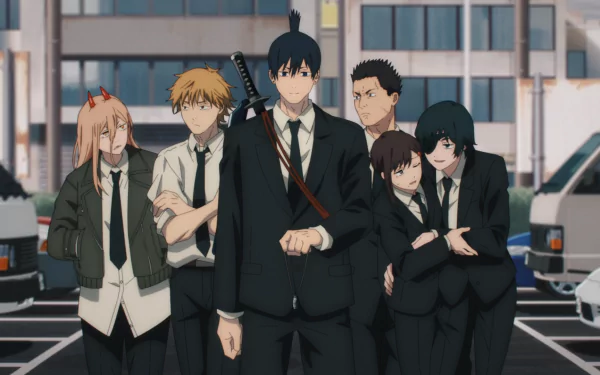 Himeno (Chainsaw Man) Kobeni Higashiyama Aki Hayakawa Denji (Chainsaw Man) Power (Chainsaw Man) Anime Chainsaw Man HD Desktop Wallpaper | Background Image