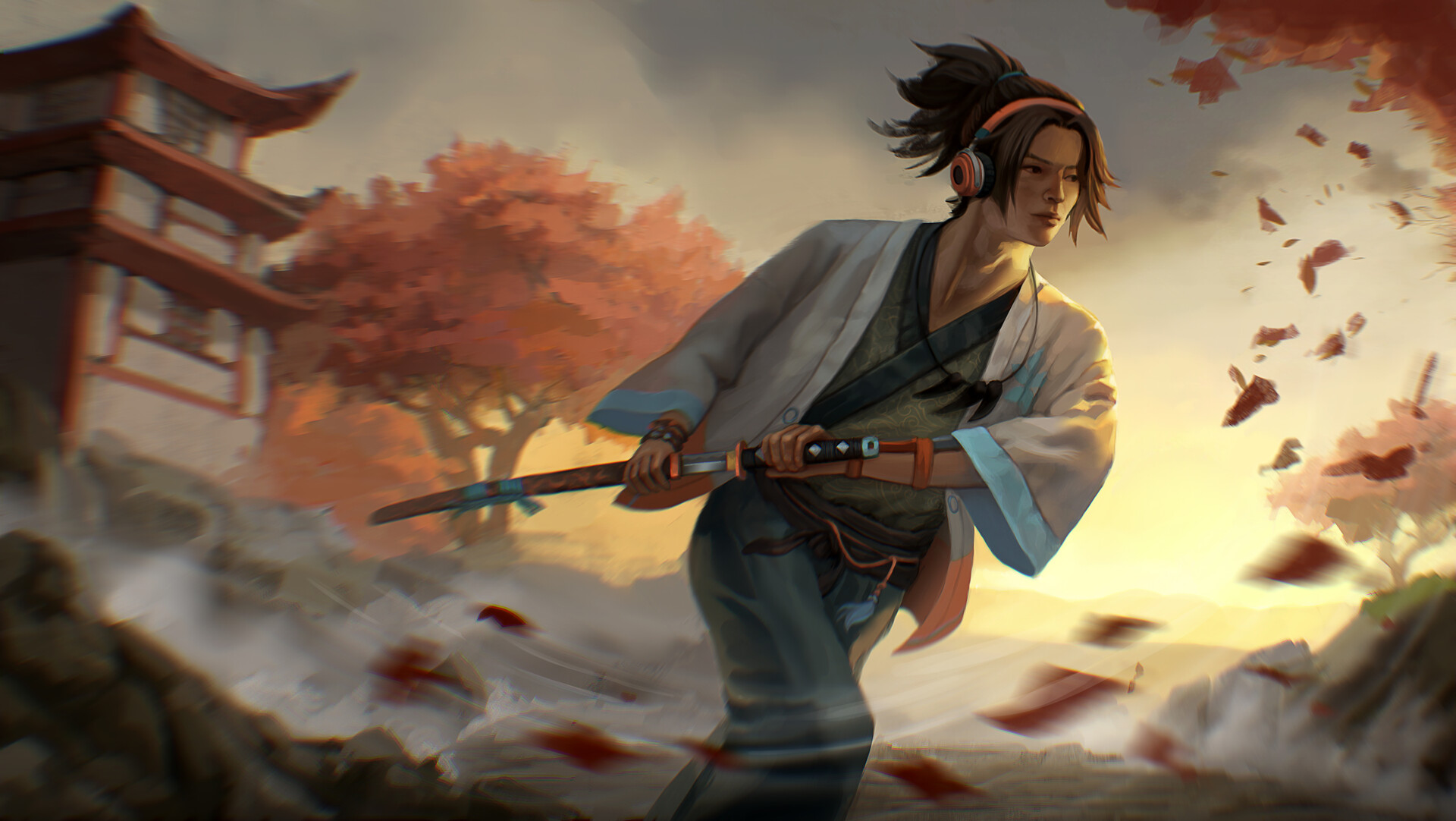 Download Fantasy Samurai HD Wallpaper by Daria Bagaeva