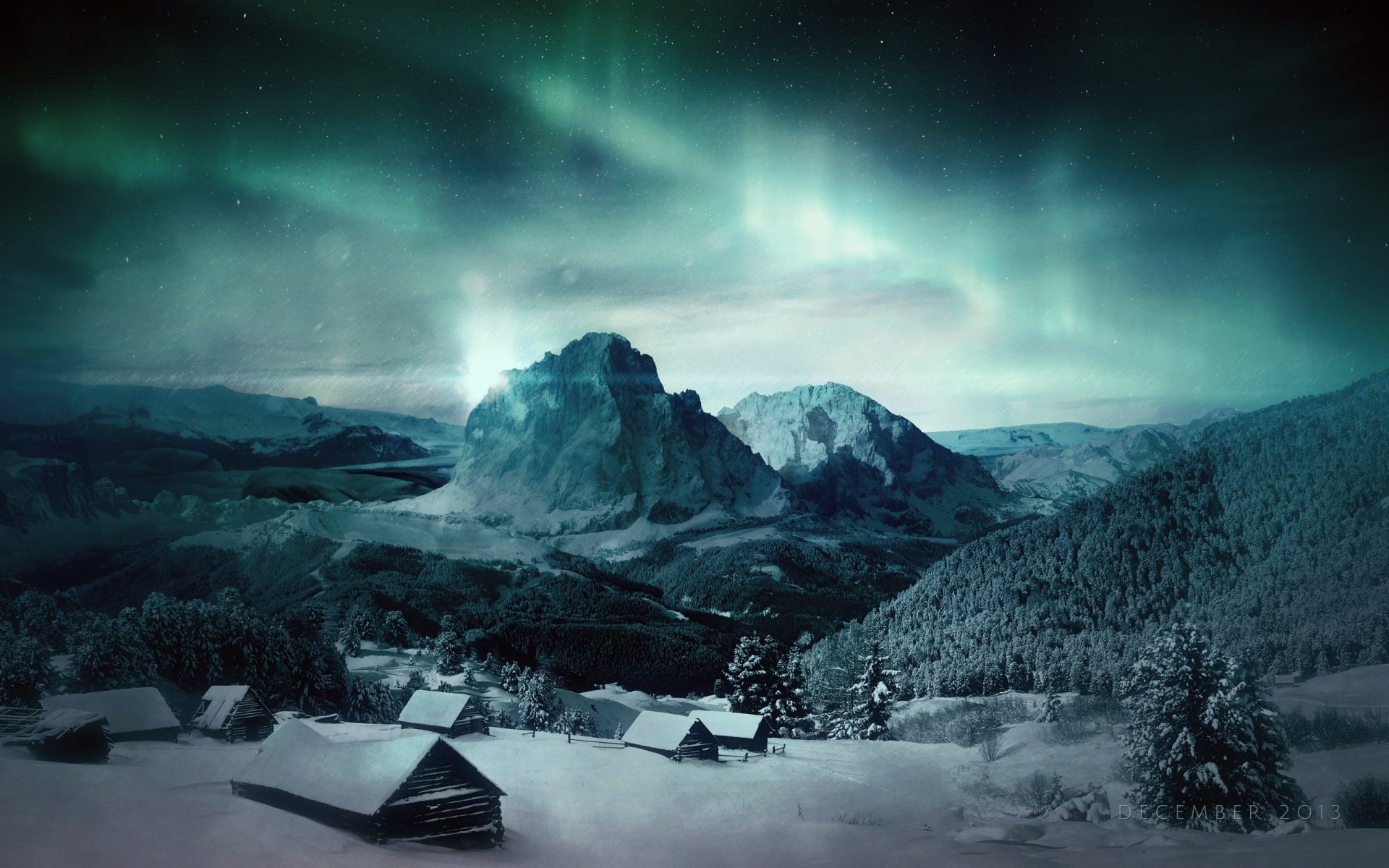 Download Aurora Borealis Winter Photography Night Winter Night HD Wallpaper