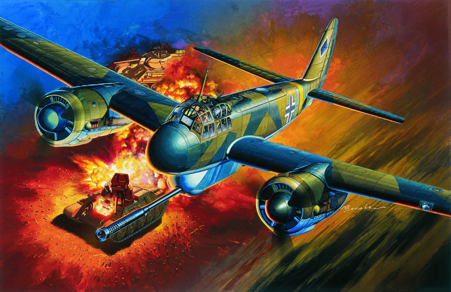 Junkers Ju 88 In Battle HD Military Wallpaper