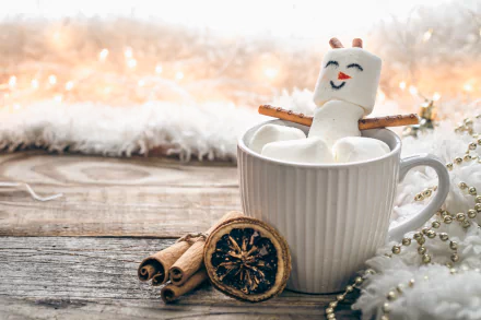 cup food marshmallow HD Desktop Wallpaper | Background Image