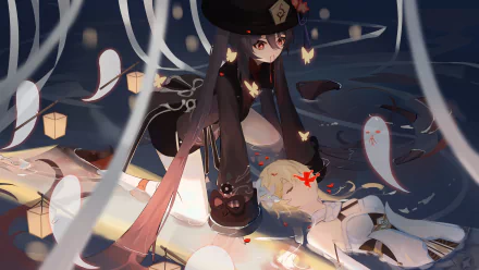 Lumine (Genshin Impact) Hu Tao video game Genshin Impact HD Desktop Wallpaper | Background Image