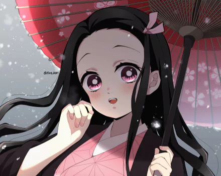 Nezuko Kamado Anime Demon Slayer: Kimetsu no Yaiba HD Desktop Wallpaper | Background Image