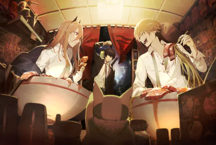 Denji (Chainsaw Man) Aki Hayakawa Power (Chainsaw Man) Anime Chainsaw Man HD Desktop Wallpaper | Background Image