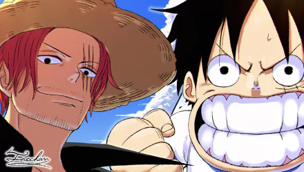 Monkey D. Luffy Shanks (One Piece) Anime One Piece straw hat HD Desktop Wallpaper | Background Image