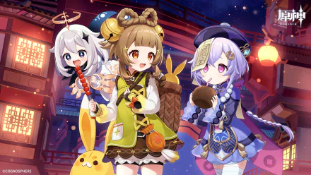 Yuegui (Genshin Impact) Yaoyao (Genshin Impact) Paimon (Genshin Impact) Qiqi (Genshin Impact) video game Genshin Impact HD Desktop Wallpaper | Background Image