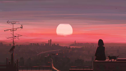 Anime sunset anime sunset HD Desktop Wallpaper | Background Image