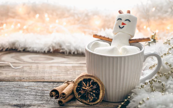 cup food marshmallow HD Desktop Wallpaper | Background Image