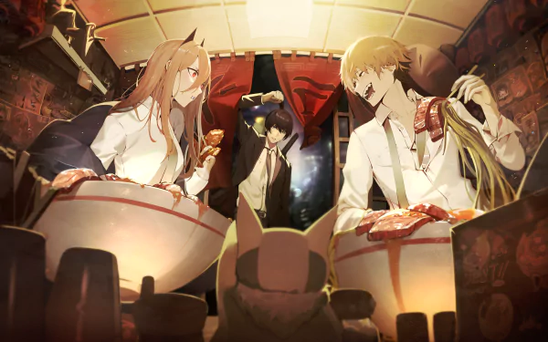 Denji (Chainsaw Man) Aki Hayakawa Power (Chainsaw Man) Anime Chainsaw Man HD Desktop Wallpaper | Background Image