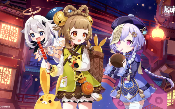 Yuegui (Genshin Impact) Yaoyao (Genshin Impact) Paimon (Genshin Impact) Qiqi (Genshin Impact) video game Genshin Impact HD Desktop Wallpaper | Background Image