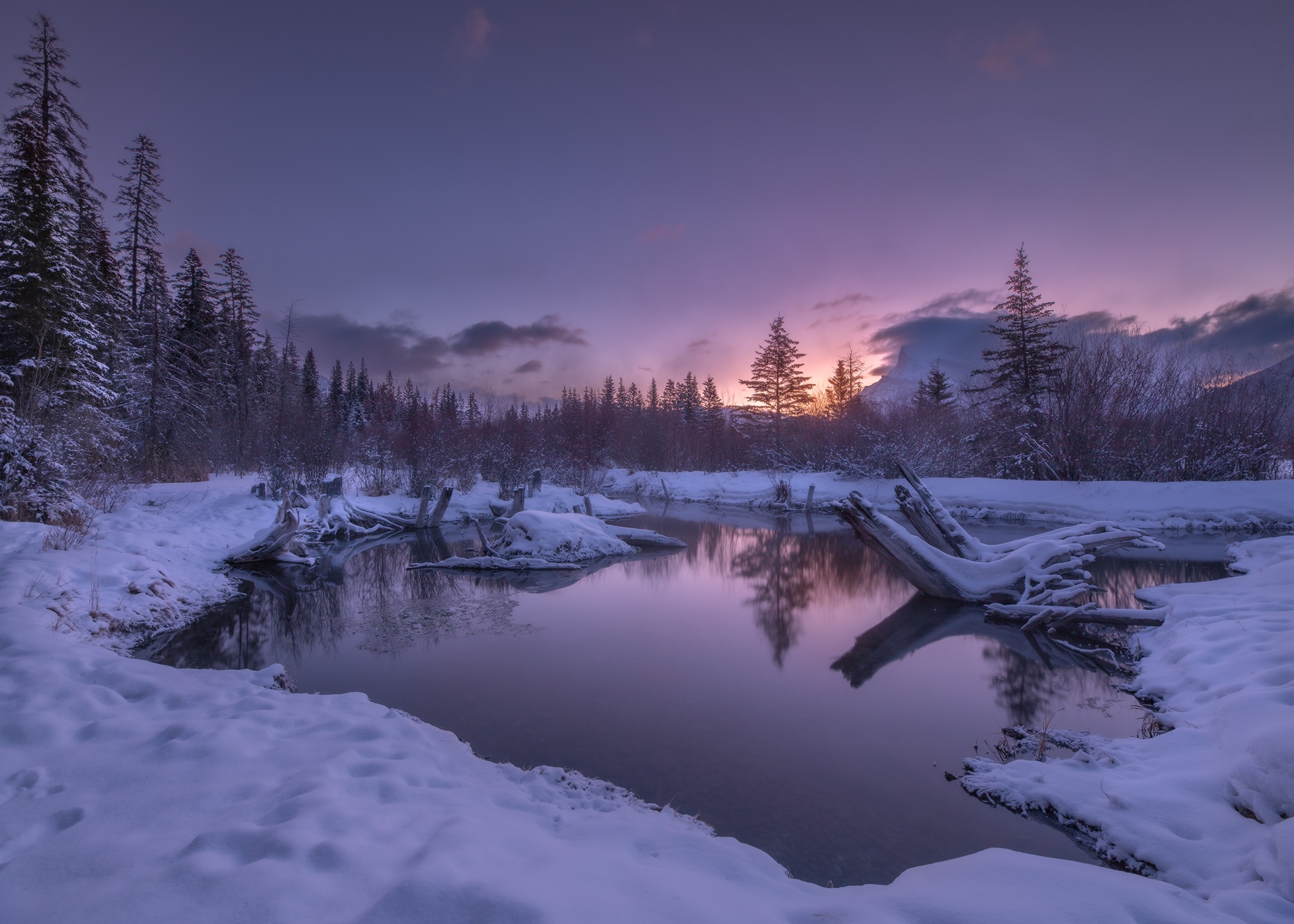 Download Canada Winter Nature Banff National Park HD Wallpaper