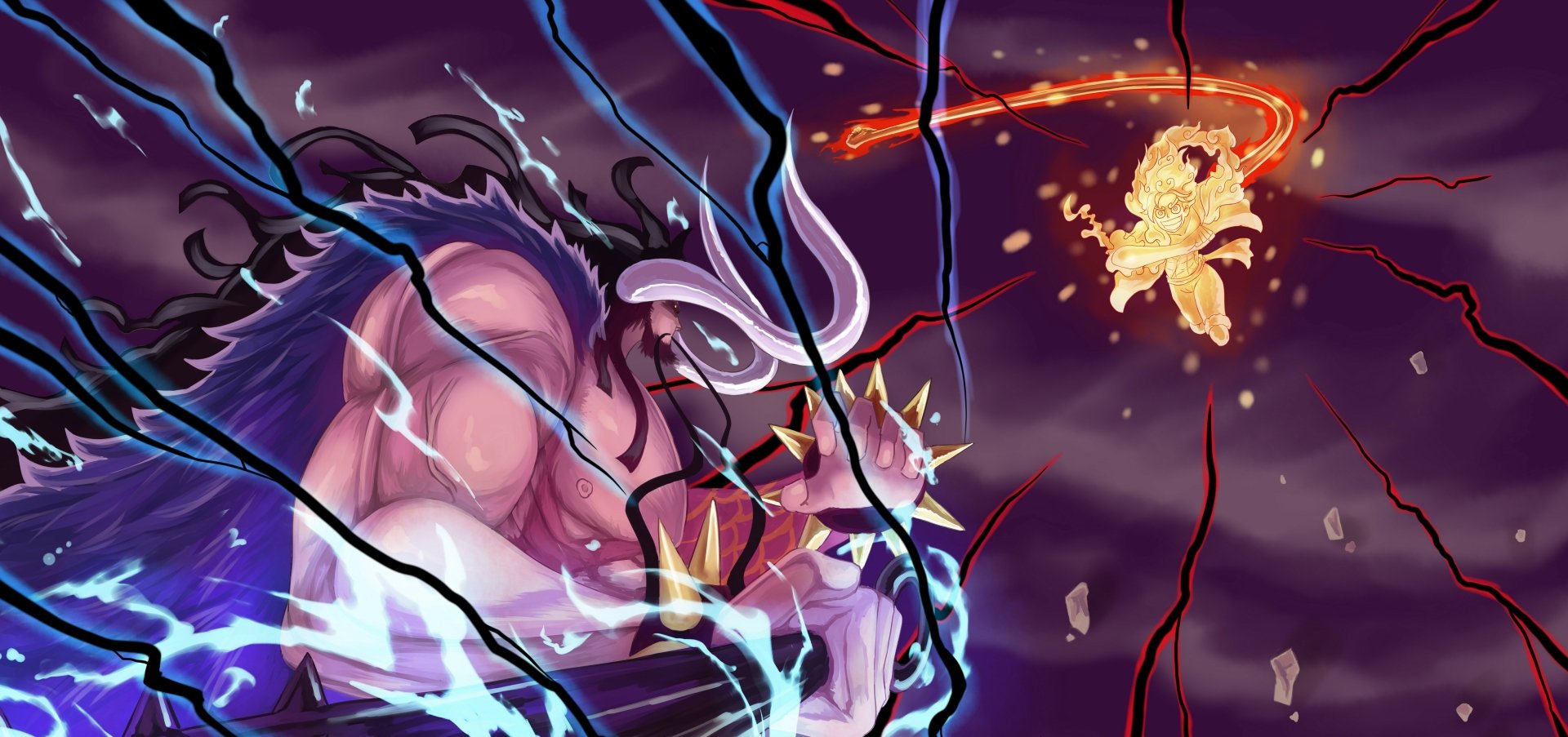 Ultimate Showdown: Luffy vs. Kaido 4K Wallpaper by Der Zweite