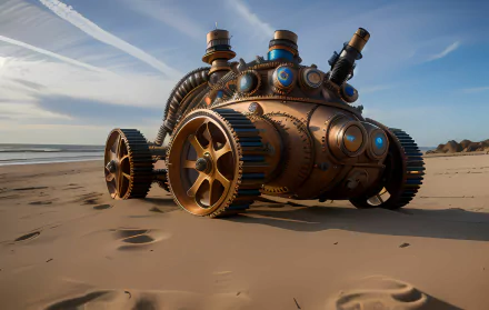  Steampunk Car on beach