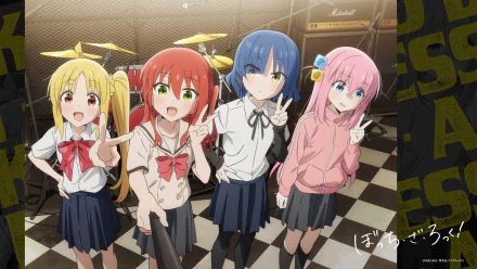 Ikuyo Kita Nijika Ijichi Ryou Yamada Hitori Gotou Anime Bocchi the Rock! HD Desktop Wallpaper | Background Image