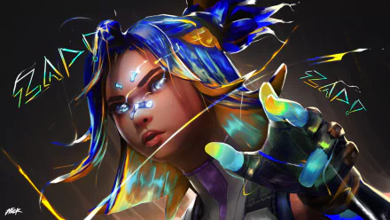 HD PC desktop wallpaper featuring Neon from Valorant, showcasing vibrant electric effects and dynamic action from the video game.