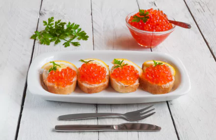 toast food caviar HD Desktop Wallpaper | Background Image