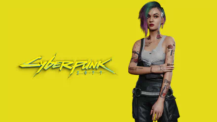 futuristic yellow Judy (Cyberpunk 2077) video game Cyberpunk 2077 Futuristic Gaming HD Desktop Wallpaper | Background Image