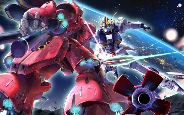  MSN-04 Sazabi vs RX-93 ν Gundam by NoiSi