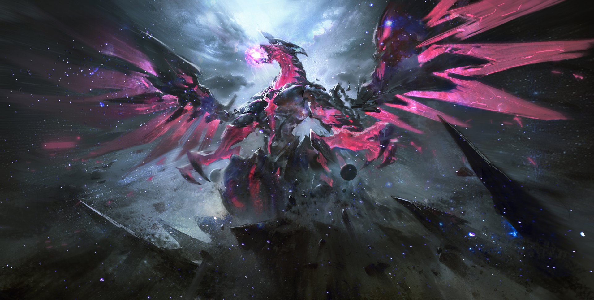 Download Anime Yu-Gi-Oh! Red Supernova Dragon 4k Ultra HD Wallpaper by 不想当画家的 LEO